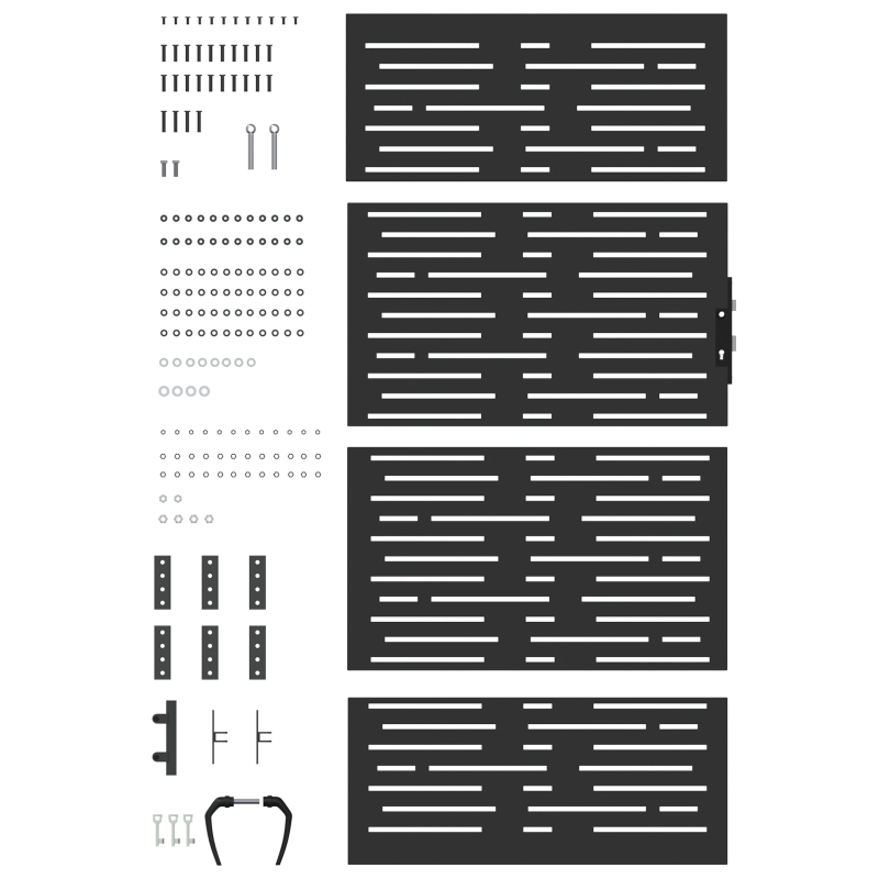 vidaXL Dārza vārti ar slēdzeni Melna 85 x 175 cm Pulverkrāsots tērauds