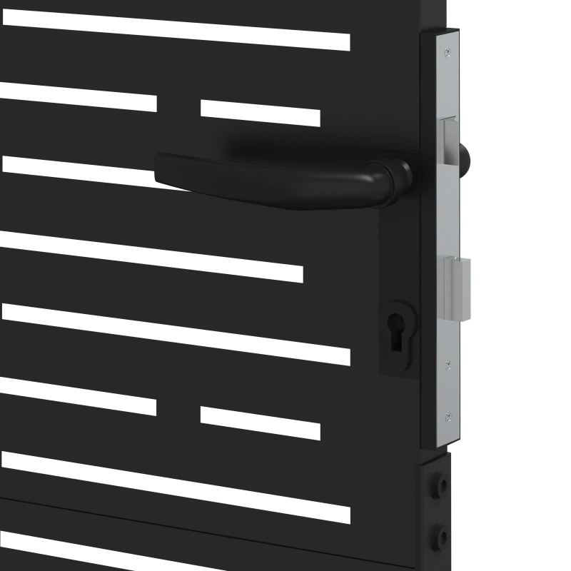 vidaXL Dārza vārti ar slēdzeni Melna 85 x 175 cm Pulverkrāsots tērauds