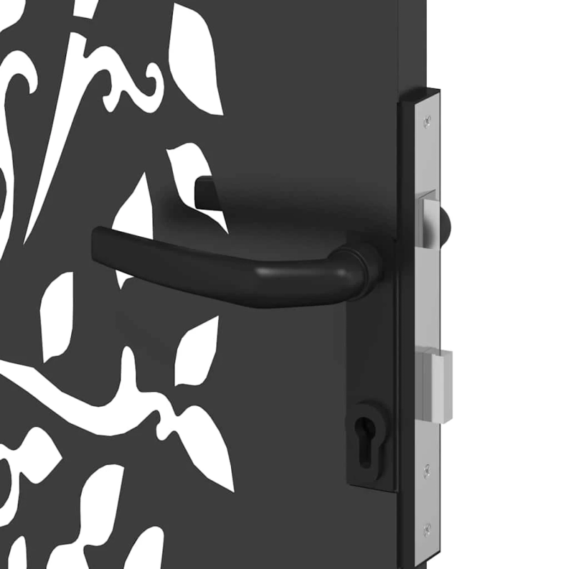 vidaXL Dārza vārti ar slēdzeni Melna 85 x 180 cm Pulverkrāsots tērauds