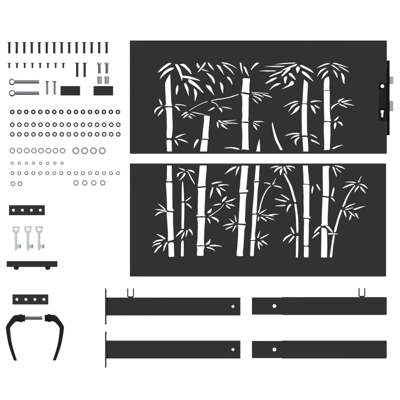 vidaXL Dārza vārti ar slēdzeni Melna 85 x 105 cm