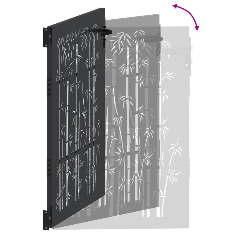 vidaXL Dārza vārti ar slēdzeni Melna 85 x 155 cm