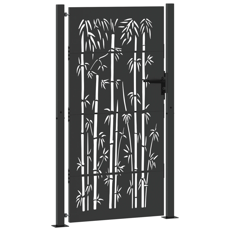 vidaXL Dārza vārti ar slēdzeni Melna 85 x 180 cm