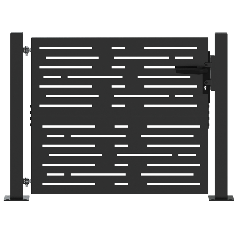 vidaXL Dārza vārti ar slēdzeni Melna 85 x 180 cm