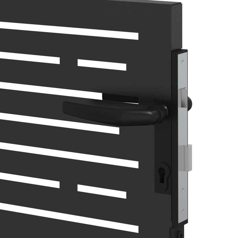 vidaXL Dārza vārti ar slēdzeni Melna 85 x 180 cm