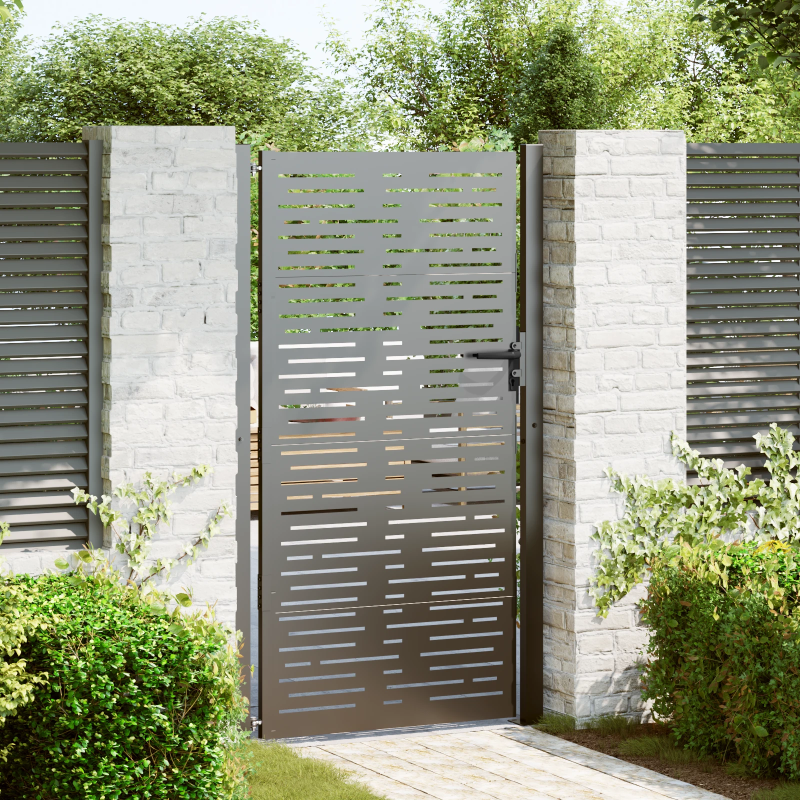 vidaXL Dārza vārti ar slēdzeni Melna 85 x 180 cm