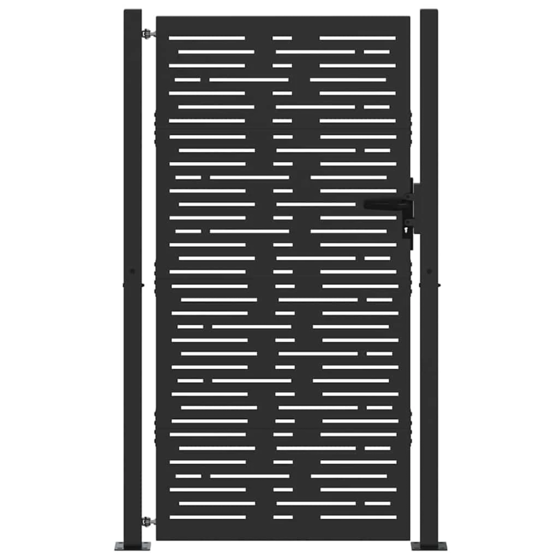 vidaXL Dārza vārti ar slēdzeni Melna 85 x 180 cm