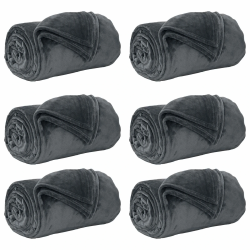 vidaXL Pledu segas 6 pcs Tumši pelēks 130 x 150 cm Flīss