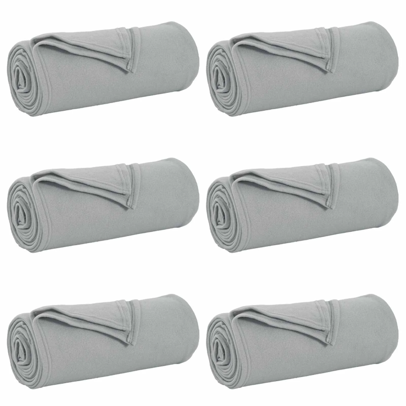 vidaXL Pledu segas 6 pcs Pelēka 170 x 130 cm Flīss