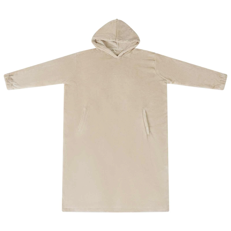 vidaXL Segas džemperis ar kapuci Bēša s Flanelis