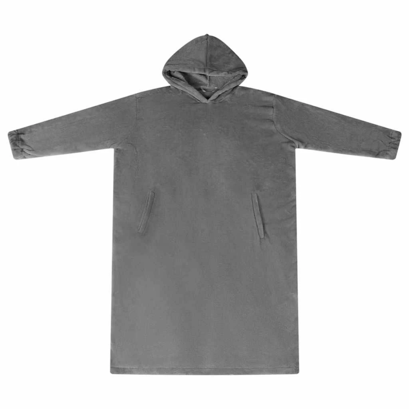 vidaXL Segas džemperis ar kapuci Tumši pelēks m Flanelis