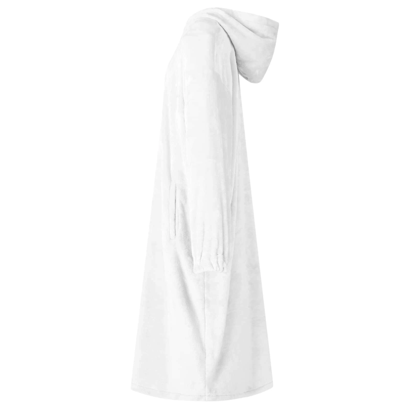 vidaXL Segas džemperis ar kapuci Balts s Flanelis