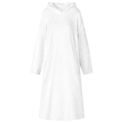 vidaXL Segas džemperis ar kapuci Balts m Flanelis