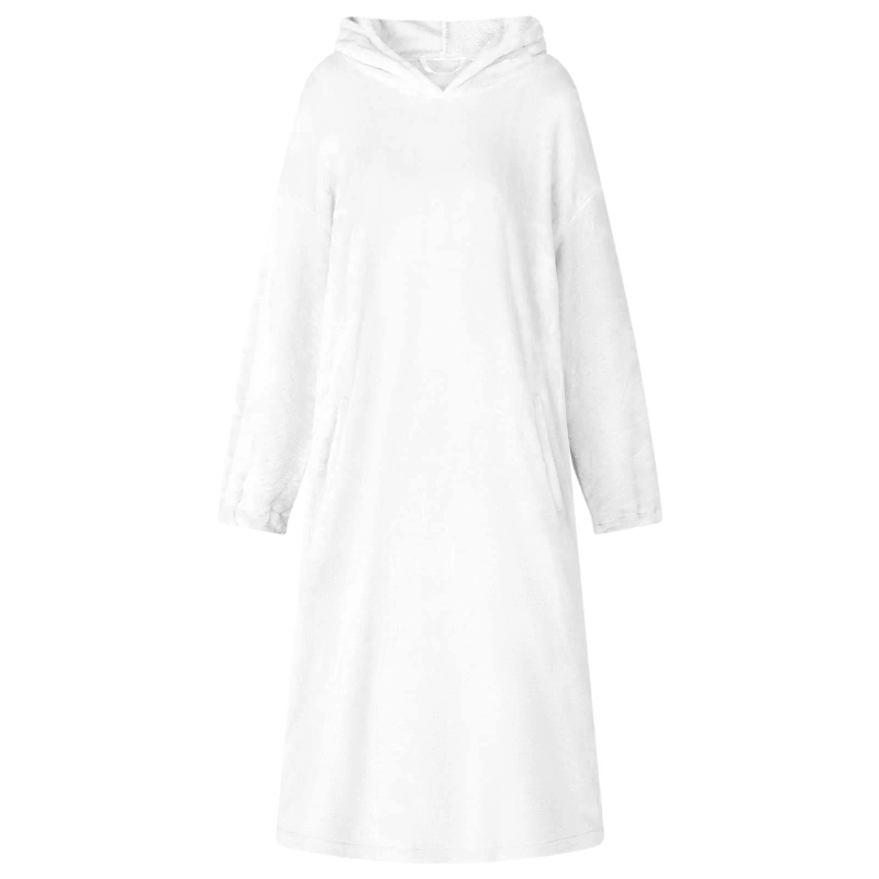 vidaXL Segas džemperis ar kapuci Balts m Flanelis