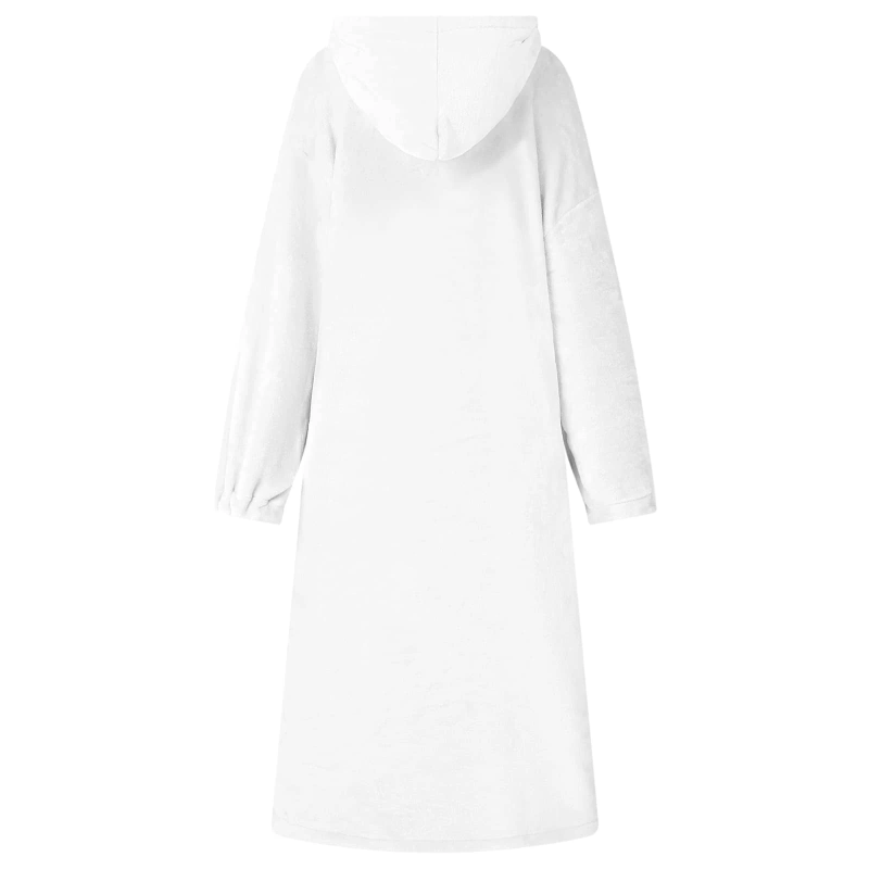 vidaXL Segas džemperis ar kapuci Balts l Flanelis