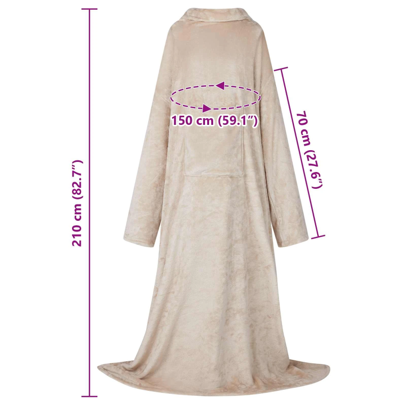 vidaXL Segas džemperis ar kapuci Bēša Flanelis