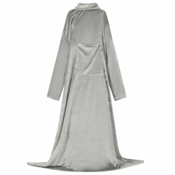 vidaXL Segas džemperis ar kapuci Pelēka Flanelis