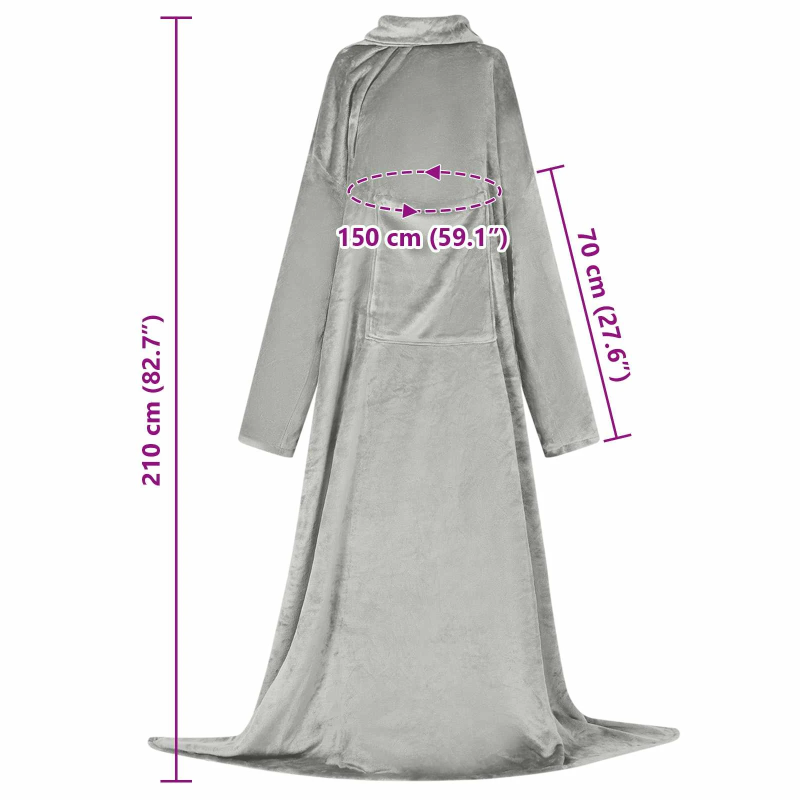 vidaXL Segas džemperis ar kapuci Pelēka Flanelis