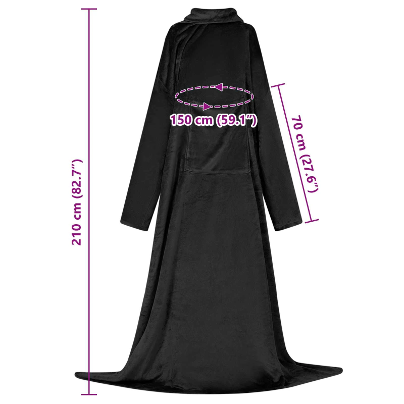 vidaXL Segas džemperis ar kapuci Melna Flanelis