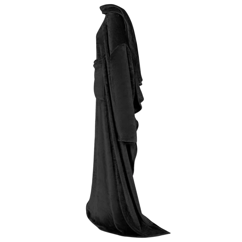 vidaXL Segas džemperis ar kapuci Melna Flanelis