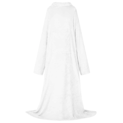 vidaXL Segas džemperis ar kapuci Balts Flanelis