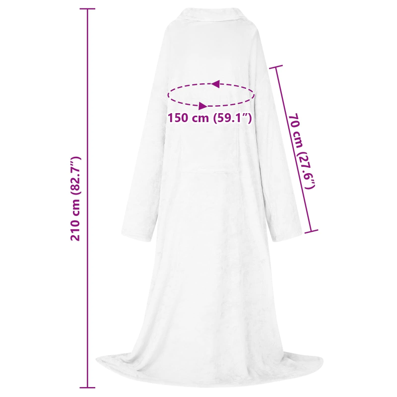 vidaXL Segas džemperis ar kapuci Balts Flanelis