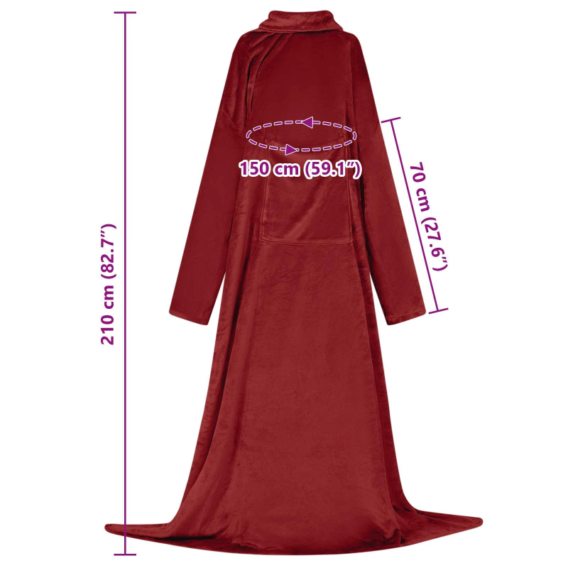 vidaXL Segas džemperis ar kapuci Bordo sarkans Flanelis