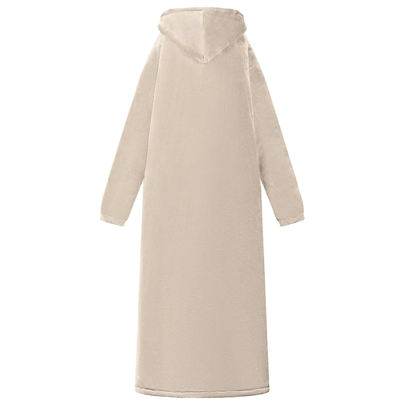 vidaXL Segas džemperis ar kapuci Bēša l Fleeces un flaneļa