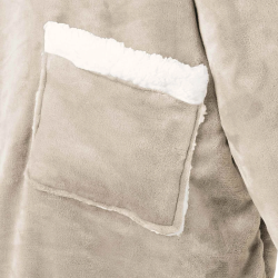 vidaXL Segas džemperis ar kapuci Bēša xl Fleeces un flaneļa