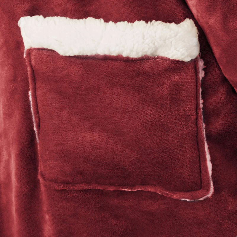 vidaXL Segas džemperis ar kapuci Bordo sarkans l Fleeces un flaneļa