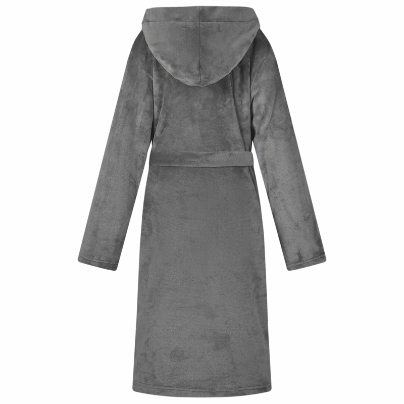 vidaXL Kapuču rūtiņu halāts Tumši pelēks l Flanelis