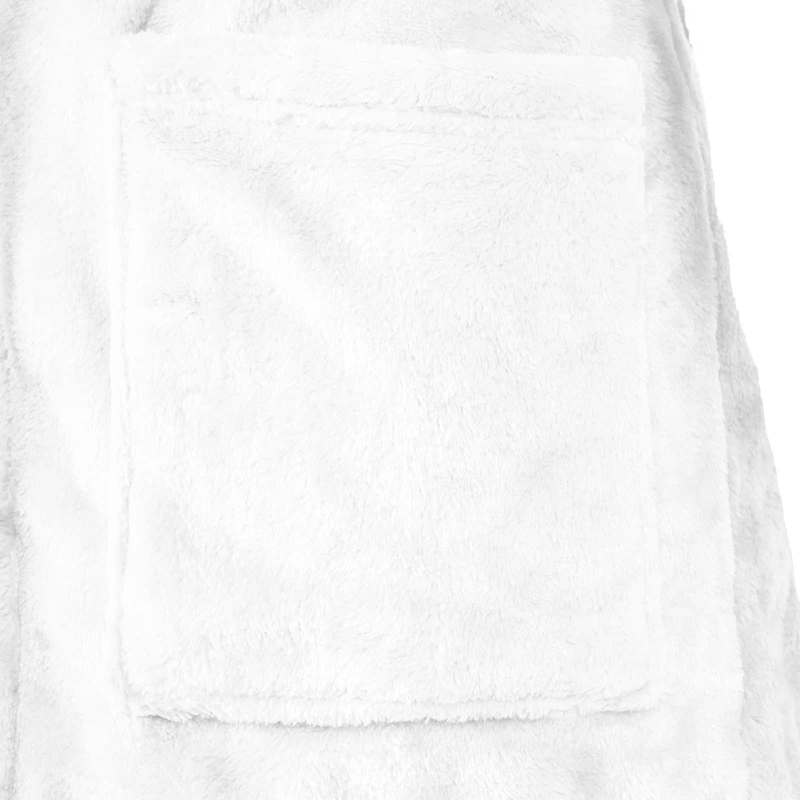 vidaXL Kapuču rūtiņu halāts Balts l Flanelis