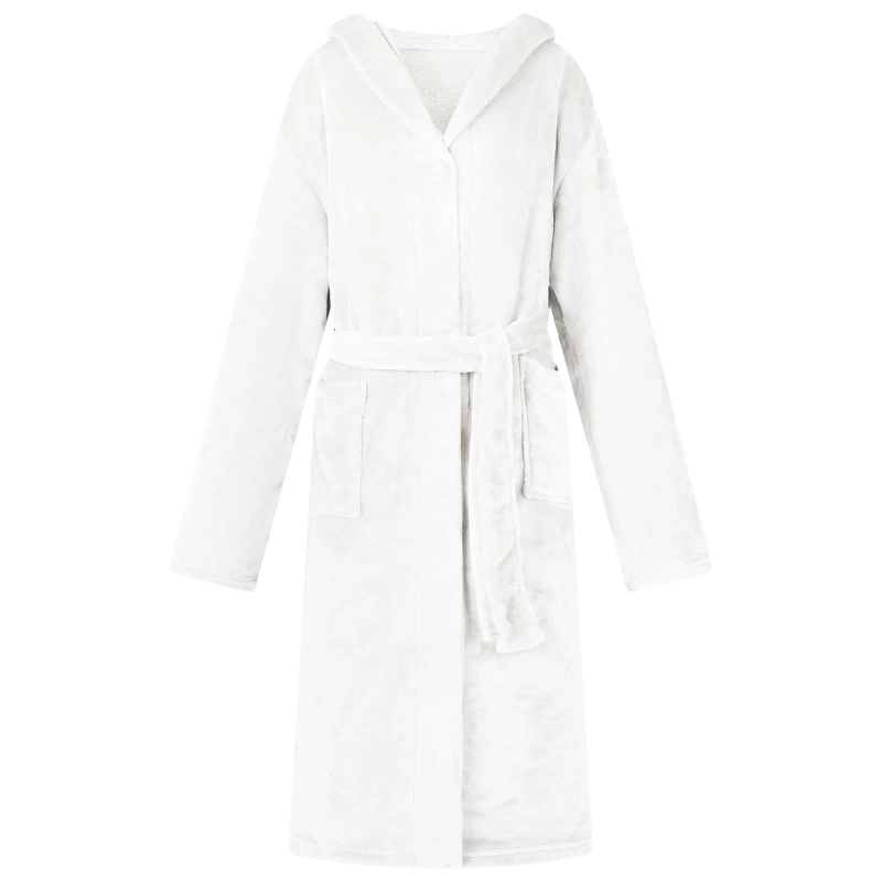 vidaXL Kapuču rūtiņu halāts Balts xxl Flanelis