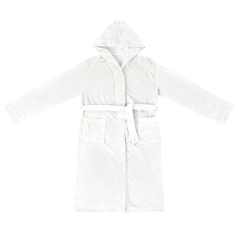 vidaXL Kapuču rūtiņu halāts Balts xxl Flanelis