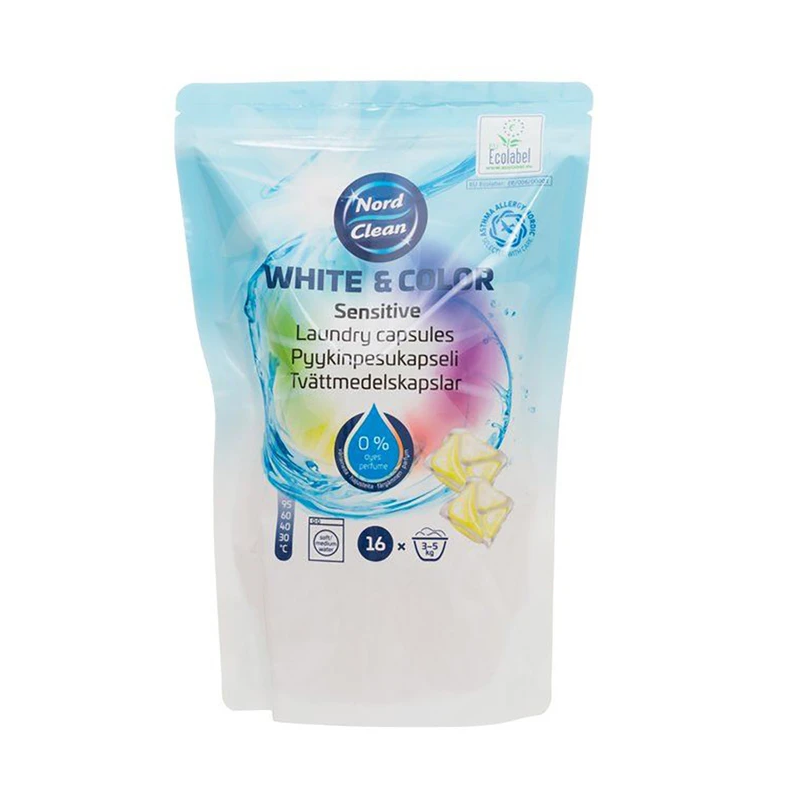 Veļas mazgāšanas kapsulas NordClean Sensitive 16gb