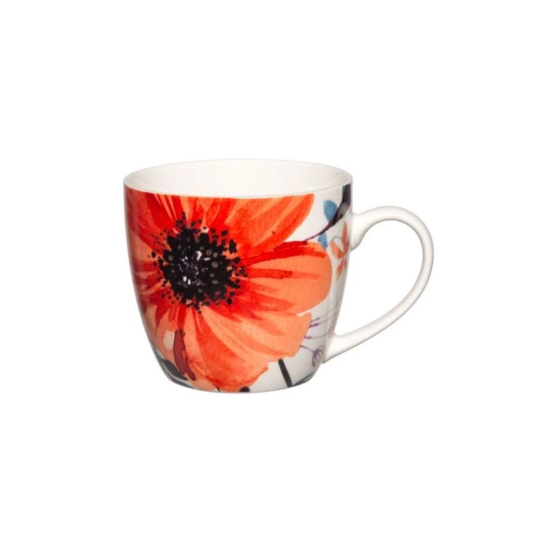 Krūze keramiska Flora 480ml, sarkana