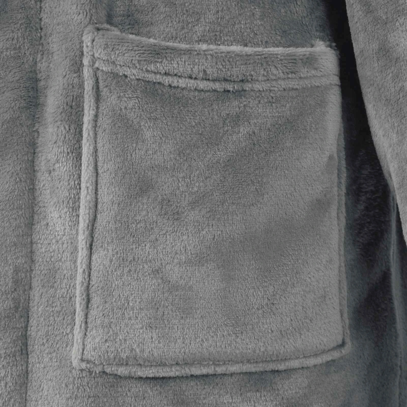 vidaXL Halāts bez kapuces Tumši pelēks xl Flanelis