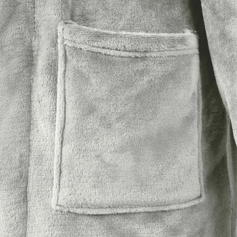 vidaXL Halāts bez kapuces Pelēka m Flanelis