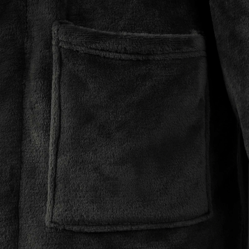 vidaXL Halāts bez kapuces Melna m Flanelis