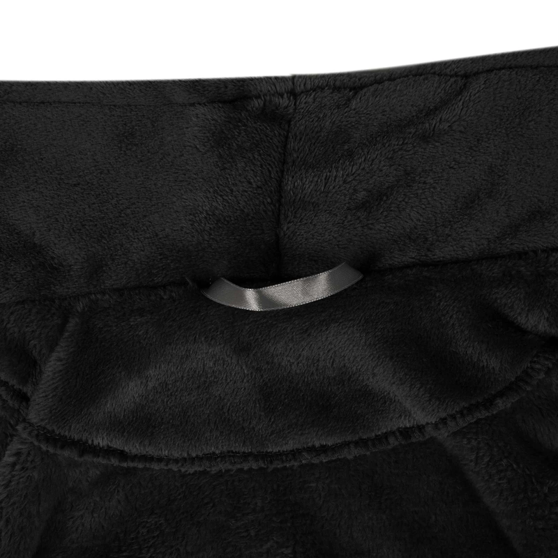 vidaXL Halāts bez kapuces Melna l Flanelis