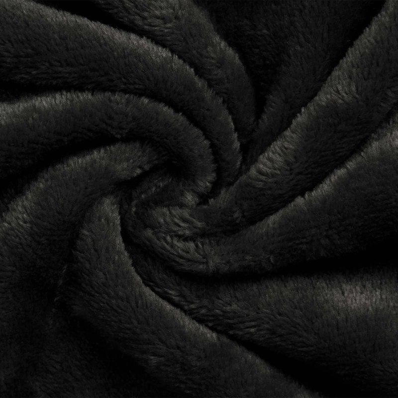 vidaXL Halāts bez kapuces Melna xxxl Flanelis