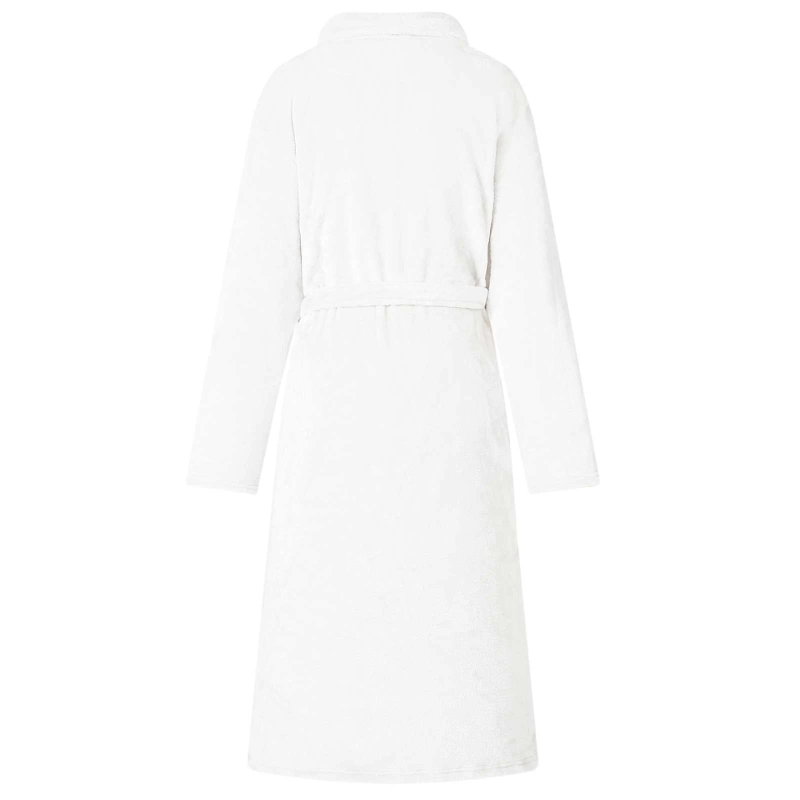 vidaXL Halāts bez kapuces Balts s Flanelis