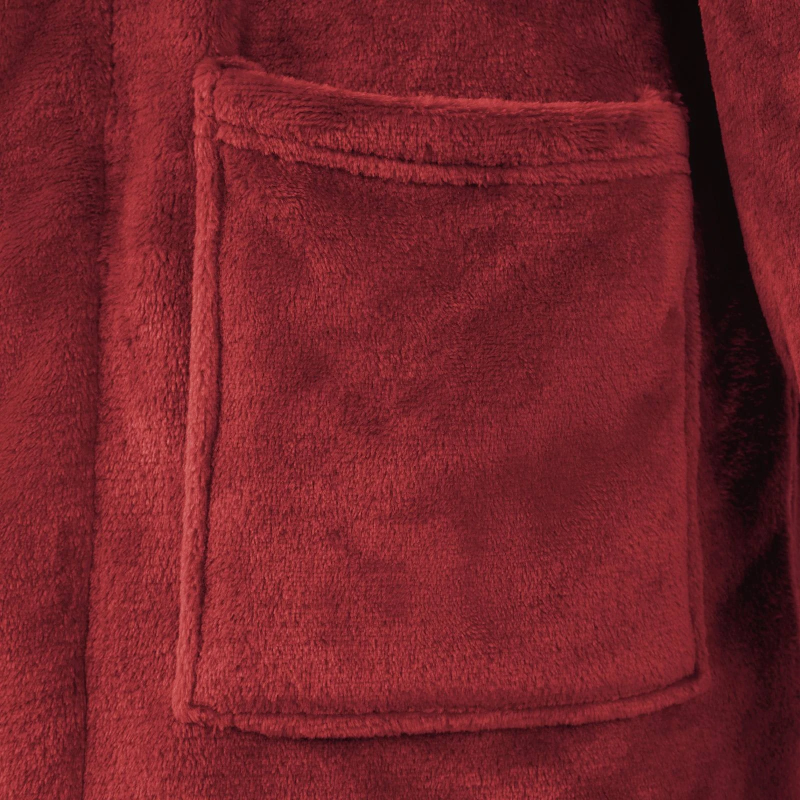 vidaXL Halāts bez kapuces Bordo sarkans s Flanelis