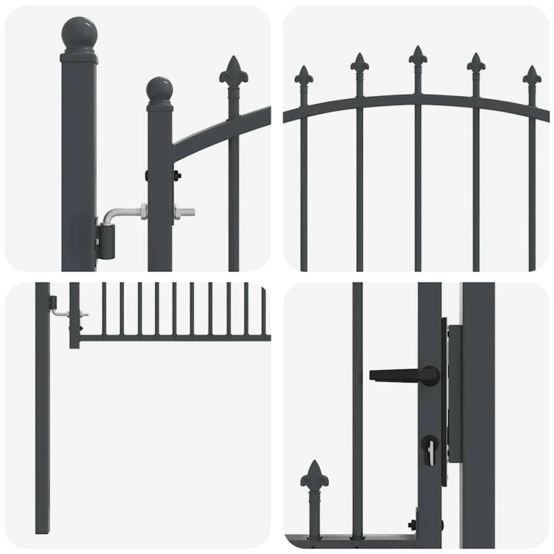 vidaXL Žoga vārti ar naglām Pelēka 150 x 100 cm Pulverkrāsots tērauds