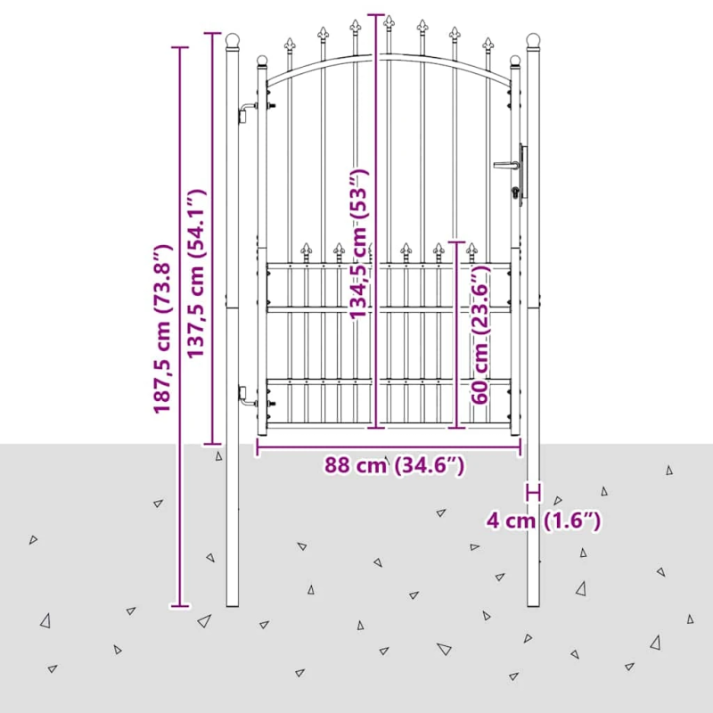 vidaXL Žoga vārti ar naglām Pelēka 170 x 100 cm Pulverkrāsots tērauds