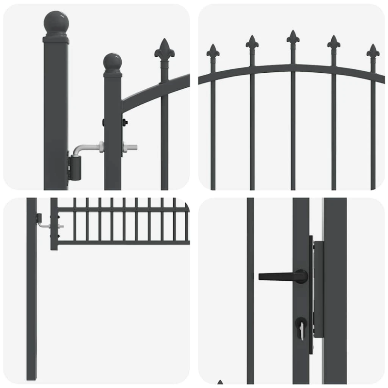 vidaXL Žoga vārti ar naglām Pelēka 200 x 100 cm Pulverkrāsots tērauds