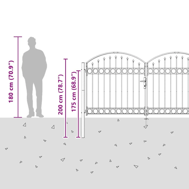 vidaXL Žoga vārti ar slēdzeni Pelēka 301 x 224.5 cm Tērauds