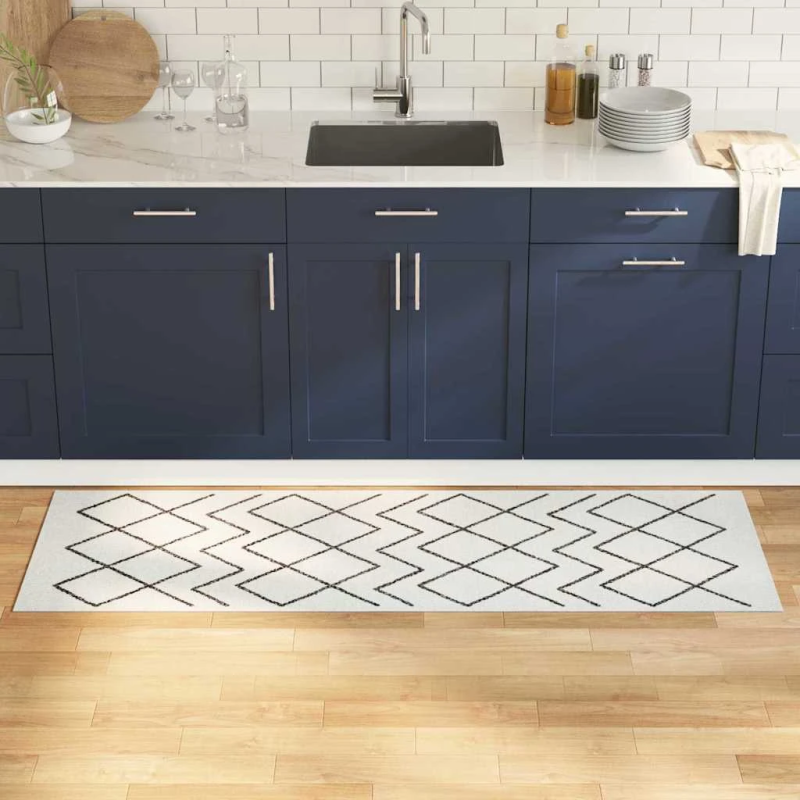 vidaXL Virtuves paklājs Balts 180 x 60 cm Samts