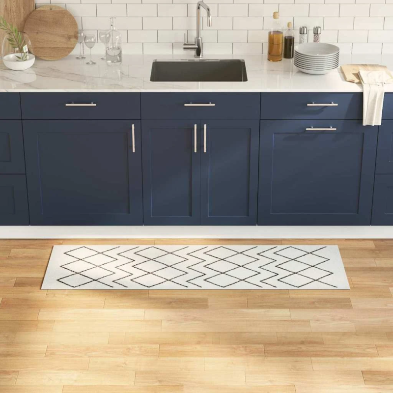 vidaXL Virtuves paklājs Balts 150 x 45 cm Samts