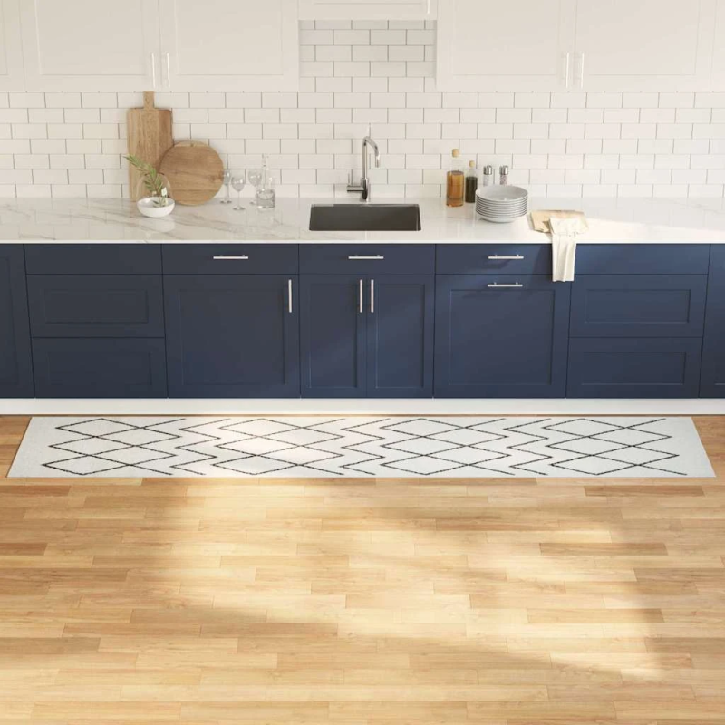 vidaXL Virtuves paklājs Balts 300 x 60 cm Samts