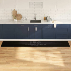 vidaXL Virtuves paklājs Melna 300 x 60 cm Samts